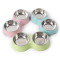 Stainless Steel Pet Bowl,Double Small Dog Bowl with Non-Skid Rubber Feet, Food Water Dish Feeder for Dogs Cats and Pets - Guardian Pet Store