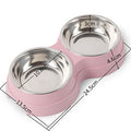 Stainless Steel Pet Bowl,Double Small Dog Bowl with Non-Skid Rubber Feet, Food Water Dish Feeder for Dogs Cats and Pets - Guardian Pet Store