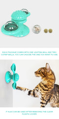 indmill Cat Toy - Cat Toy with LED and Catnip Ball, Cat Turntable Teasing Interactive Toy with a Suction Cup Base, Can be Cleaned, Rotary Massage Tickle Anti-bite - Guardian Pet Store